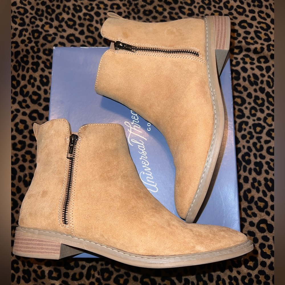 Tan Memory Foam Ankle Boots - Picture 4 of 9